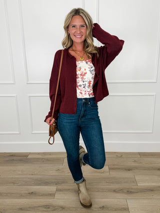 Dark wash skinny jeans with tummy control, non-distressed stretch denim, mid-rise.