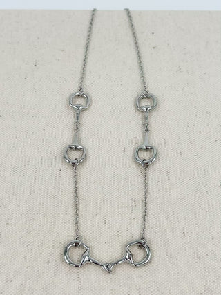 Silver-tone heart-link chain necklace with connected heart charm links