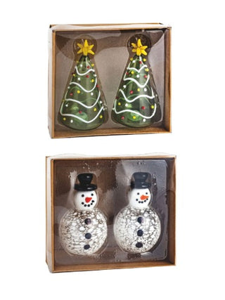 Winter Wonderland Glass Salt & Pepper Shaker Set - 2 options!