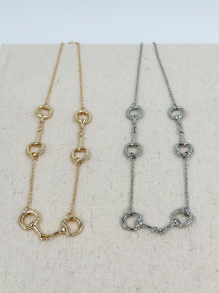 Heart-link chain necklaces, gold-tone and silver-tone set