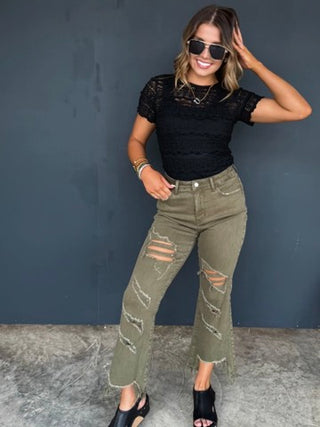 Simply Misunderstood Lace Short Sleeve Avery Mae Top - 2 colors!