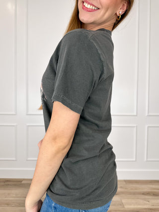 Salem's Finest Cotton Short Sleeve Grey Avery Mae Graphic Tee Shirt (Comfort Colors)