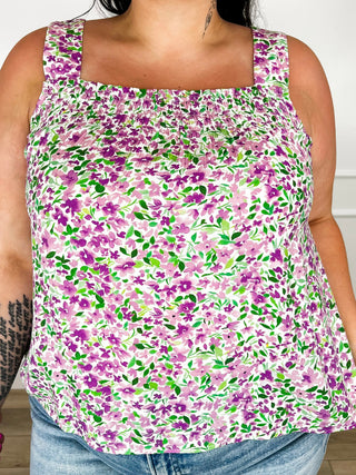 Recalling Joy Rayon Blend Purple Avery Mae Tank Top