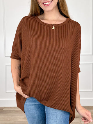 Dear Scarlett How Does This End Ribbed Short Sleeve Top - Multiple Colors