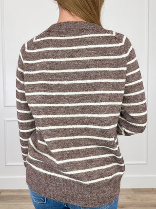 I'll Be Strong Knit Long Sleeve Brown Avery Mae Sweater Top