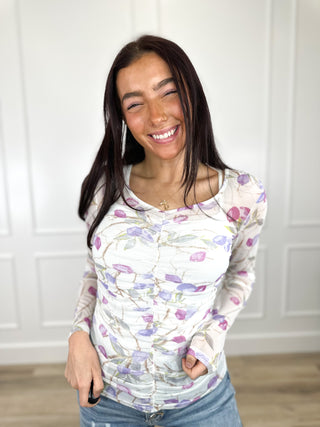 Storybook Dreams Sheer Mesh Long Sleeve White Avery Mae Top