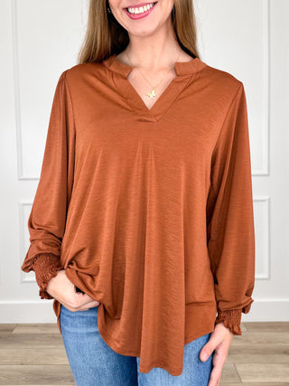 Dear Scarlett Choose to Stay Wrinkle-Free Long Sleeve Gabby Top - Multiple Colors