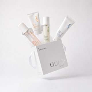 Aura Core 4 bundle pack with four skincare tubes in a white box