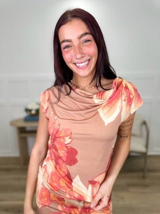 So Many Ways Cap Sleeve Tan Avery Mae Top