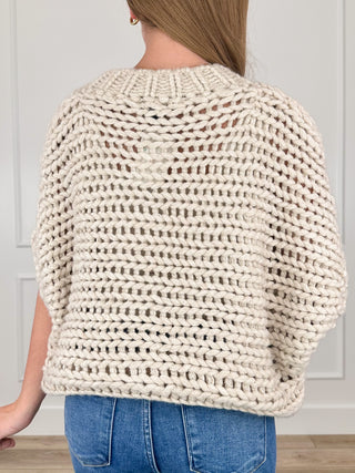 Saying I'm Fine Knit Short Sleeve Avery Mae Button Up Cardigan - Multiple Colors