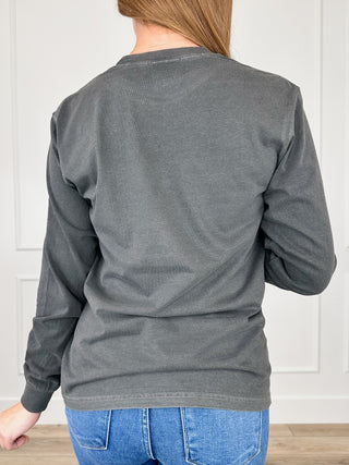 What an Icon Cotton Long Sleeve Grey Avery Mae Graphic Tee Shirt (Comfort Colors)