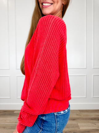 Can't Stop it Cotton Blend Long Sleeve Punch Avery Mae Sweater Top