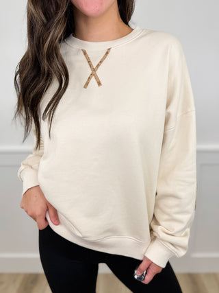 Wishlist A Floral Twist Cotton Long Sleeve Cream Top