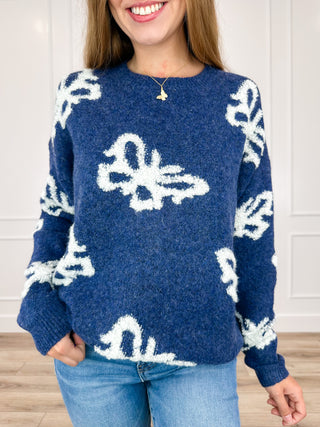More Moments Like This Knit Long Sleeve Blue Avery Mae Sweater Top