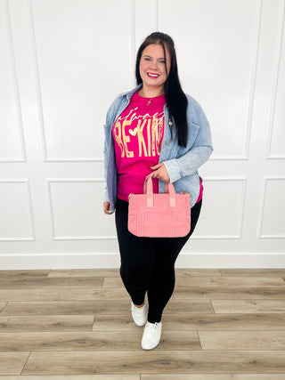 Always Be Kind Cotton Short Sleeve Pink Avery Mae Graphic Tee Shirt (Tultex)