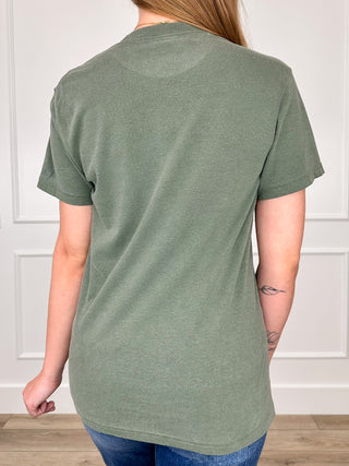 Even in the Chaos Cotton Short Sleeve Green Avery Mae Graphic Tee Shirt (Comfort Colors)