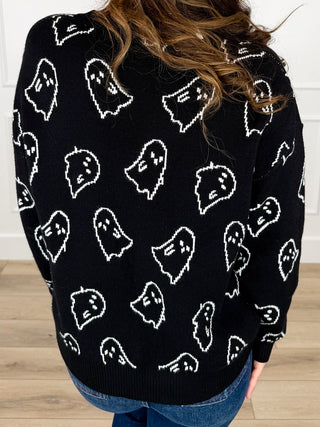 Michelle Mae We Boo-Long Together Knit Long Sleeve Black Sweater Top