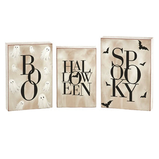 Halloween is Spooky Boo Wood Block Signs - 3 piece set!