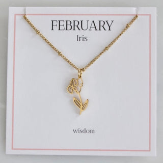 Floral Beauties Gold Birth Flower Necklace - 12 options!