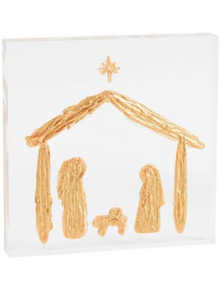 Golden Nativity Acrylic Shelf Sitter
