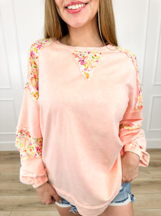 Not This Time Cotton Long Sleeve Pink Avery Mae Top