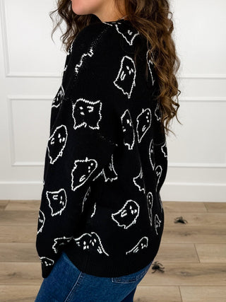 Michelle Mae We Boo-Long Together Knit Long Sleeve Black Sweater Top