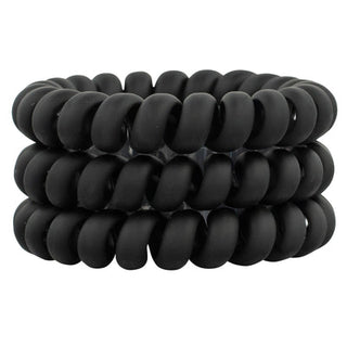 Hair coils set of matte black spiral bands