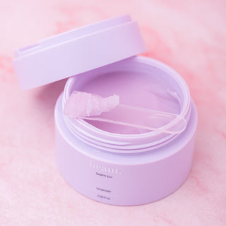 Lavender balm luv beauty jar with open lid and exposed balm
