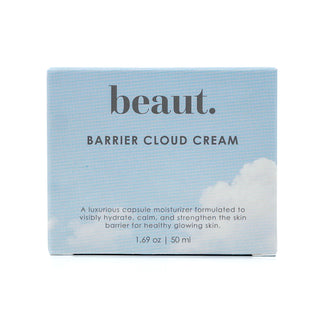 Beaut Barrier Cloud Cream box, blue-striped design with cloud accent