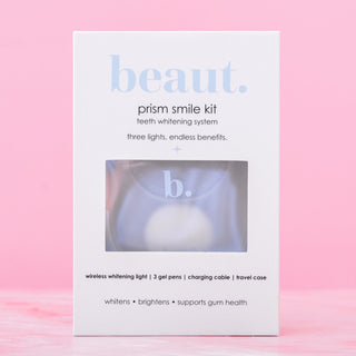 Prism smile teeth whitening kit box, with b. logo