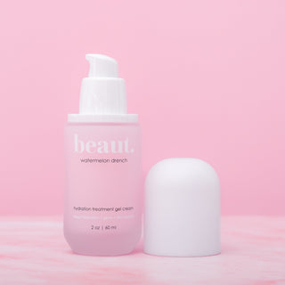 beaut. watermelon drench gel cream pump bottle with matching cap, 2 oz