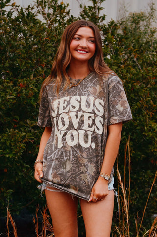 PRE-ORDER SB Jesus Loves You Camo Shortsleeve