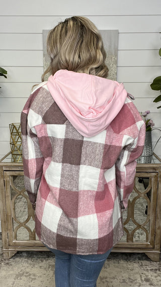 Fabulously Perfect Kori Pink Long Sleeve Hooded Shacket - 2 colors!