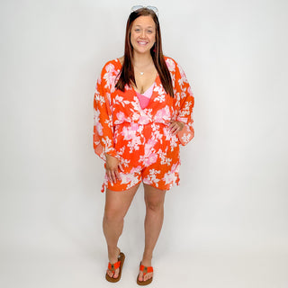 White Birch Sitting Seaside Long Sleeve Cover Up Romper - 2 colors!