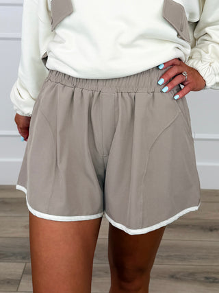 You Just Know High-Rise Latte Avery Mae Shorts