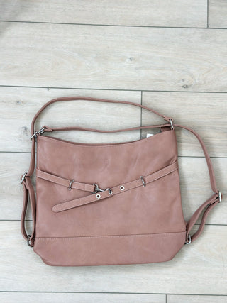 Calling You Baby Faux Leather Pink Convertible Backpack Bag