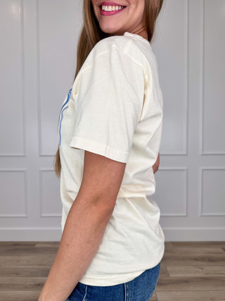 Coffee & Jesus Cotton Short Sleeve Cream Avery Mae Graphic Tee Shirt (Comfort Colors)
