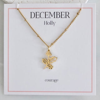 Floral Beauties Gold Birth Flower Necklace - 12 options!