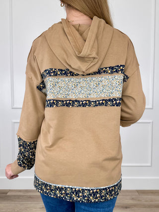 Always Easy Cotton Blend Long Sleeve Brown Avery Mae Hooded Top