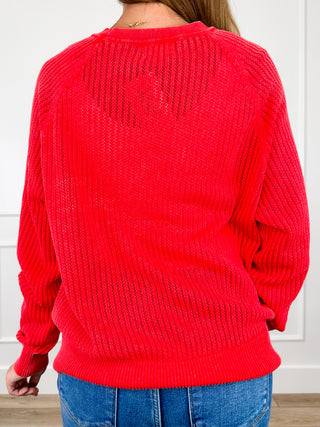 Can't Stop it Cotton Blend Long Sleeve Punch Avery Mae Sweater Top