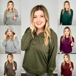 In the Background Long Sleeve Avery Mae Hooded Top - 7 colors!