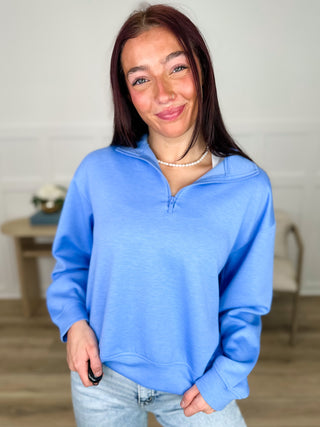 Zenana Basic Say You Can Long Sleeve Quarter Zip Mom Cropped Top - Multiple Colors