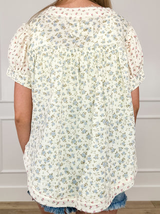You're My Favorite Notification Cotton Short Sleeve Ivory Avery Top