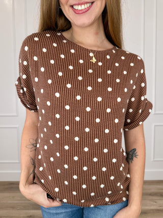 Connecting the Dots Ribbed Short Sleeve Avery Mae Top - Multiple Colors