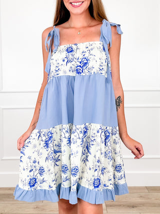 Talk & Talk Till Dawn Rayon Blue Avery Mae Dress