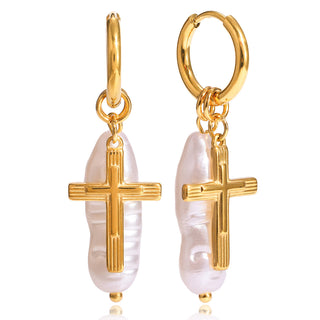 PRE-ORDERLAU Karly Cross Huggie Hoops