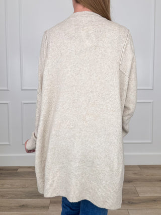 Sew In Love Getting Prepared Knit Long Sleeve Oatmeal Button Up Cardigan