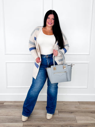 Just Being Neighborly Knit Long Sleeve Oatmeal Avery Mae Cardigan