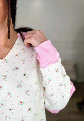 Seeming Very Certain Cotton Blend Long Sleeve Cream Avery Mae Top