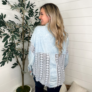 Time to Move On Cotton Long Sleeve Denim Avery Mae Button Up Top